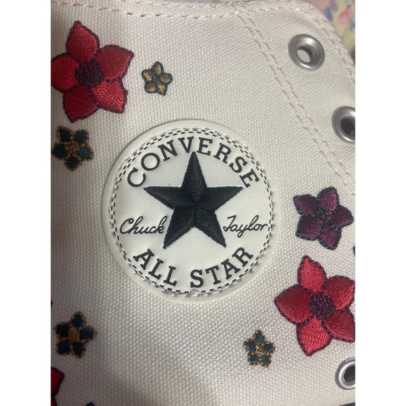 Converse Chuck Taylor All Star Lift Hi Floral Egret Red A15463C Womens 8 - Picture 4 of 8